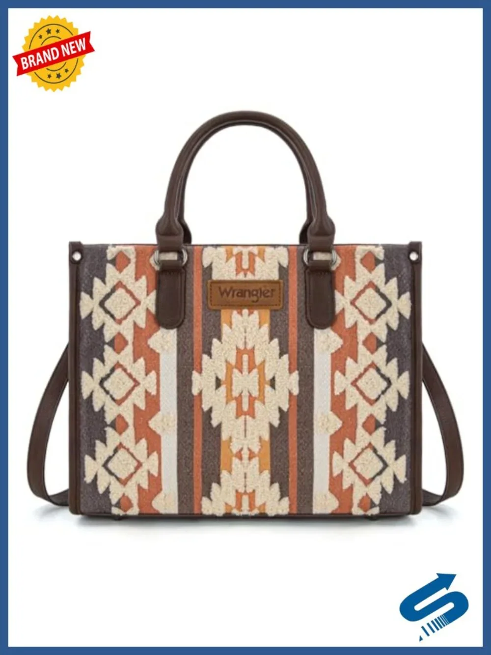 Chenille Tote Bag Crossbody Western Aztec Top Handle Purse